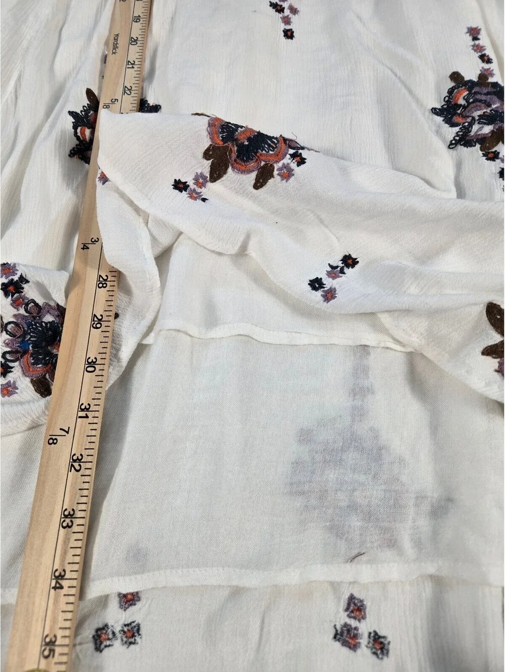 Free People Oxford Embroidered Mini Dress Boho Festival Fall